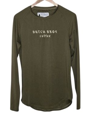 Dutch Bros Olive Green Long Sleeve Shirt